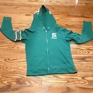 Pink by Victoria Secret Michigan State Hoodie Green Jacket